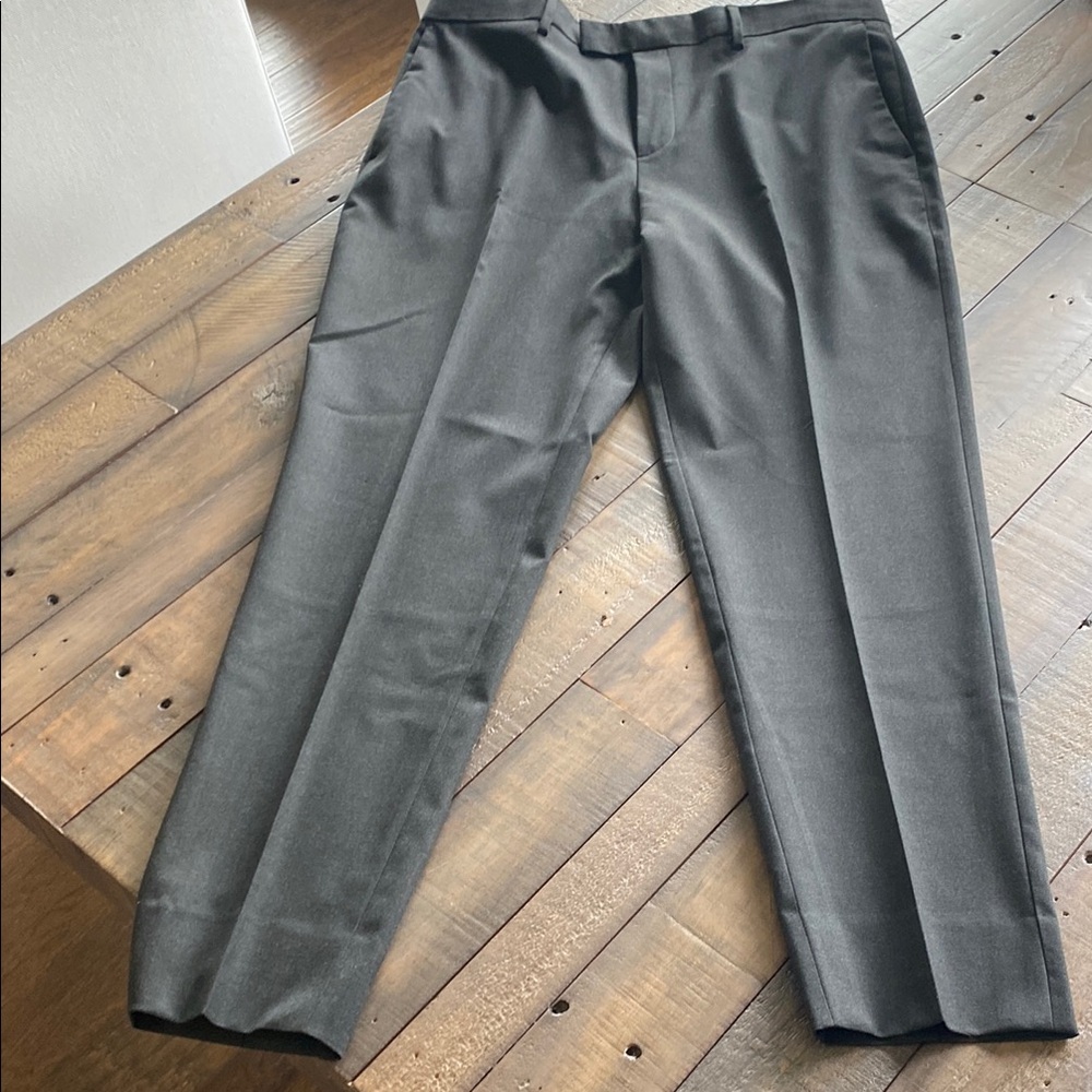 Banana Republic Gray Dress Pants with Sharp Crease
